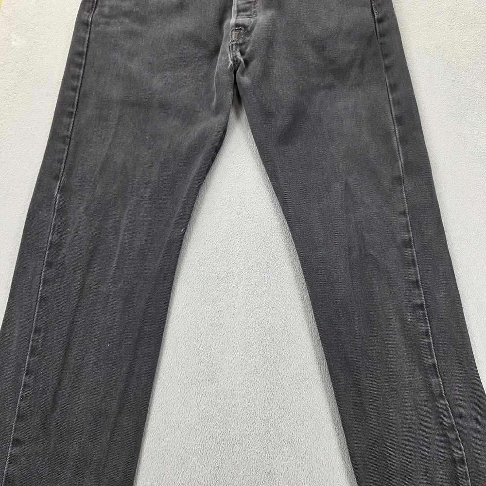 Levis 501‎ Jeans Mens Gray Charcoal Wash Straight Regular Button Fly Fits 30x27